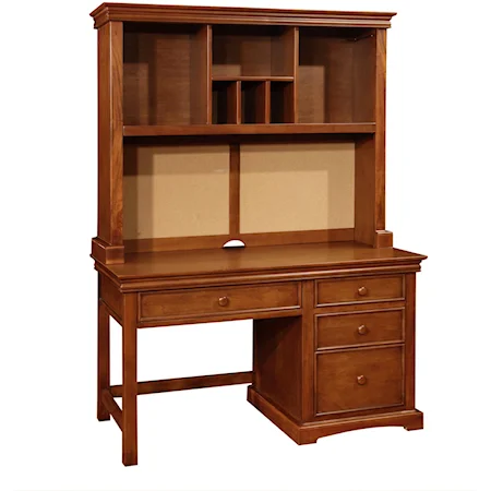 Single Pedestal Desk with Hutch